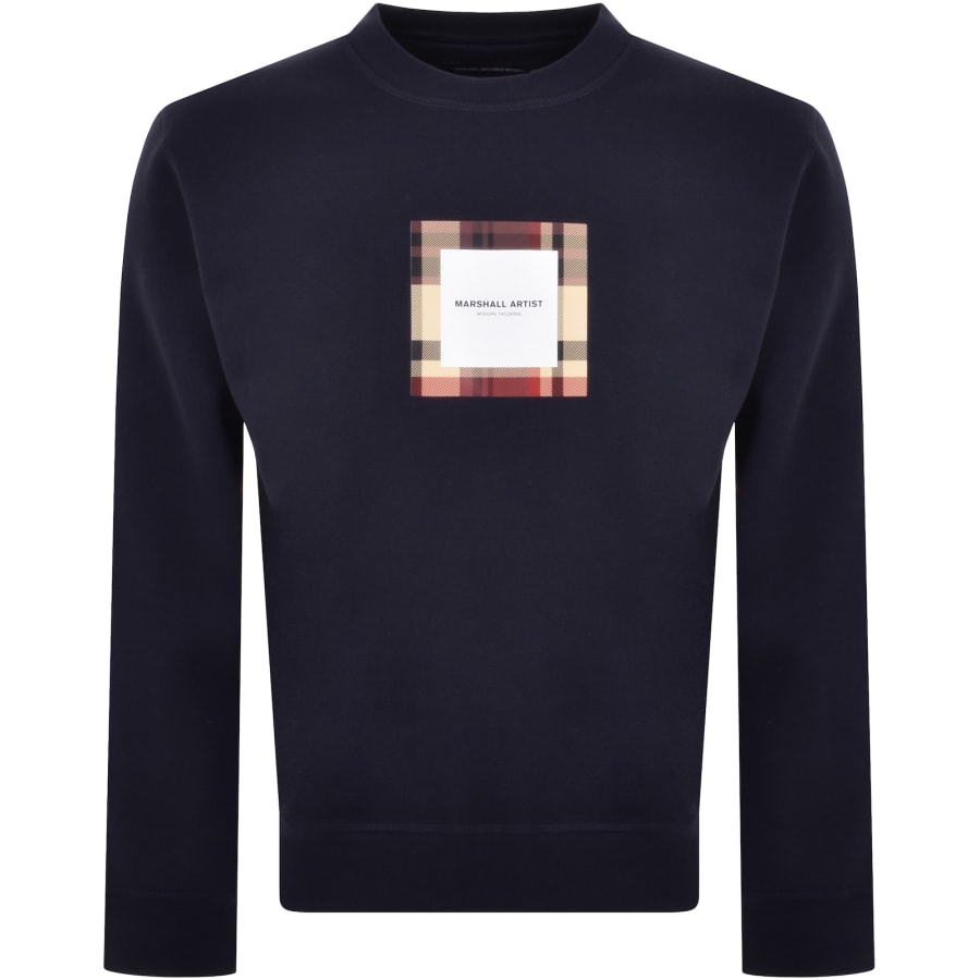 Marshall Artist Carter Check Sweatshirt Navy Mainline Menswear Denmark